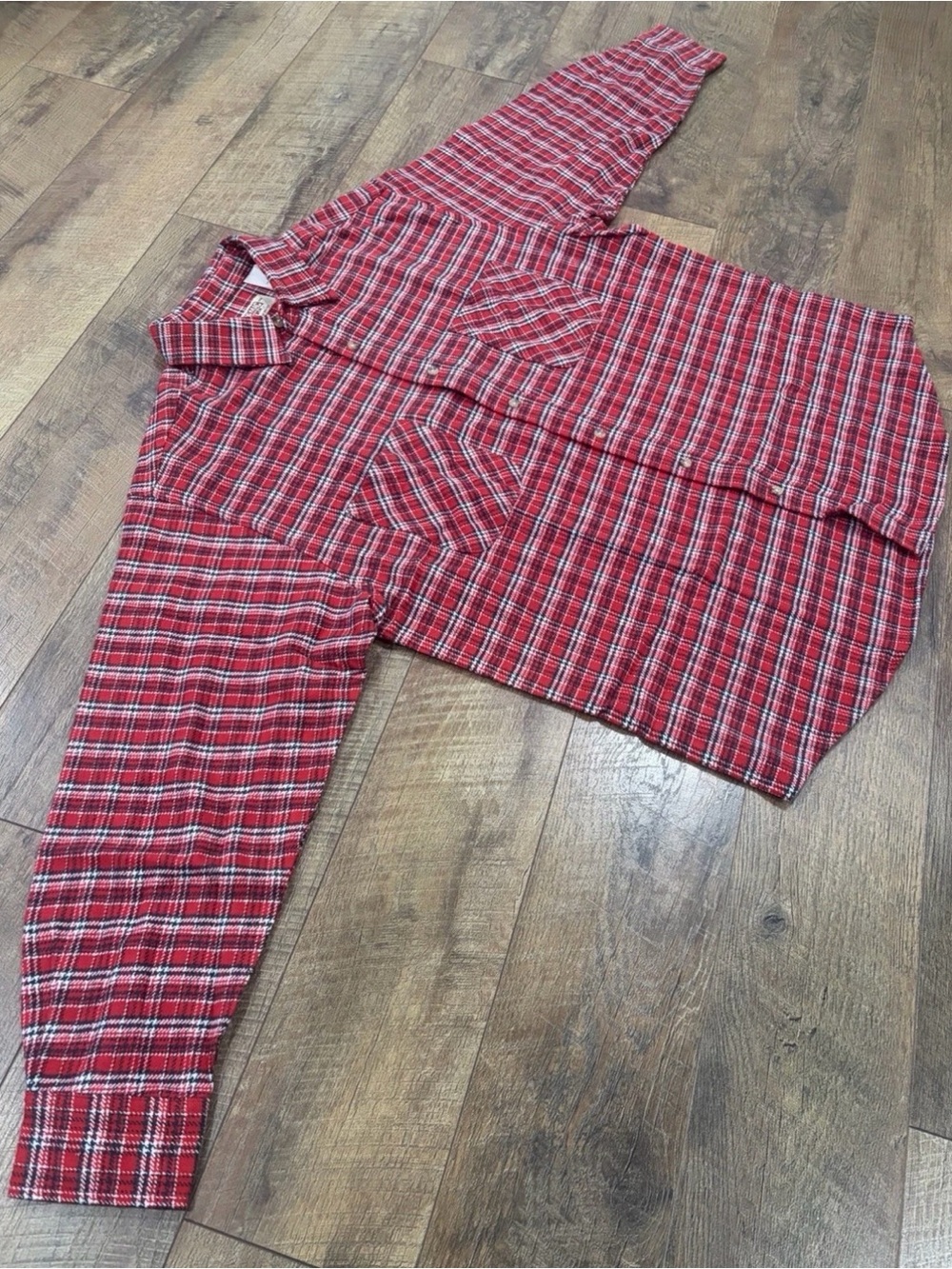 Vintage 80s Big Mac Heavyweight Plaid Flannel Long Sleeve Shirt XL Red - Picture 4 of 7